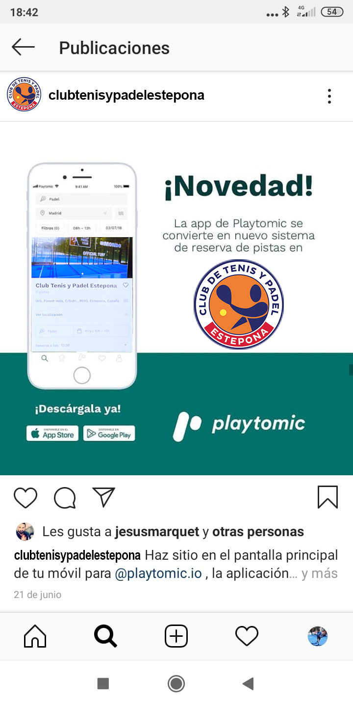 Reserva tu pista de Padel con la app Playtomic.